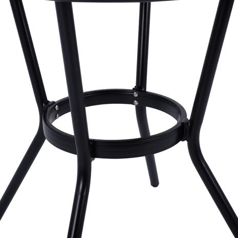 ΤΡΑΠΕΖΙ ΑΛΟΥΜΙΝΙΟΥ MOSES Φ70 BAMBOO LOOK HM5532.02 ΜΑΥΡΟ ΜΕ ΓΥΑΛΙ Φ70X76 εκ