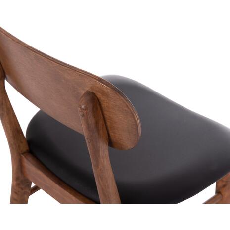 KΑΡΕΚΛΑ ΤΡΑΠΕΖΑΡΙΑΣ SEKOR HM9945.03 ΚΑΡΥΔΙ RUBBERWOOD-ΜΑΥΡΟ PU 51x48x79Υεκ