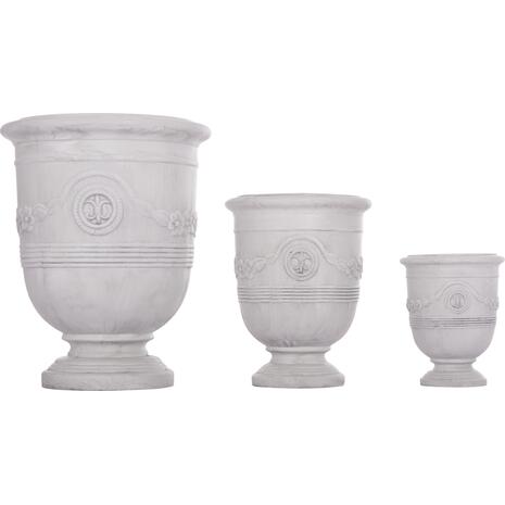 ΣΕΤ 3ΤΜΧ ΓΛΑΣΤΡΕΣ ΜΕ ΑΝΑΓΛΥΦΟ GARDENER HM4729 FIBERCLAY-ΣΕ ΥΠΟΛΕΥΚΟ Φ58x72.5Υεκ