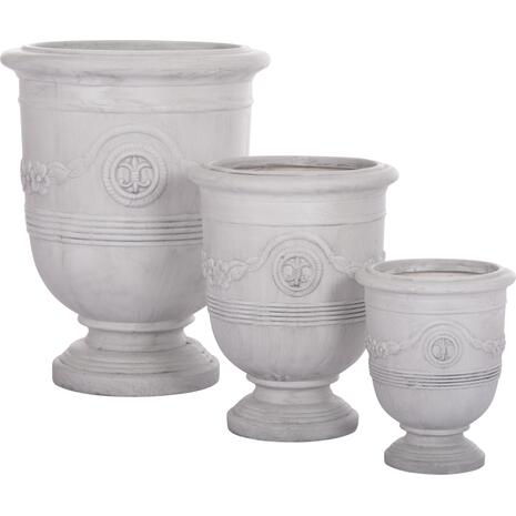 ΣΕΤ 3ΤΜΧ ΓΛΑΣΤΡΕΣ ΜΕ ΑΝΑΓΛΥΦΟ GARDENER HM4729 FIBERCLAY-ΣΕ ΥΠΟΛΕΥΚΟ Φ58x72.5Υεκ