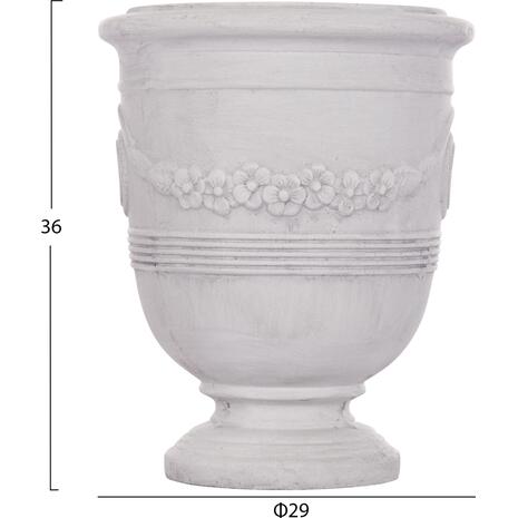 ΣΕΤ 3ΤΜΧ ΓΛΑΣΤΡΕΣ ΜΕ ΑΝΑΓΛΥΦΟ GARDENER HM4729 FIBERCLAY-ΣΕ ΥΠΟΛΕΥΚΟ Φ58x72.5Υεκ