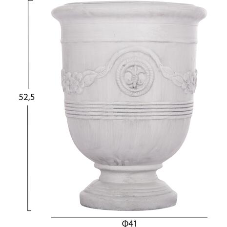 ΣΕΤ 3ΤΜΧ ΓΛΑΣΤΡΕΣ ΜΕ ΑΝΑΓΛΥΦΟ GARDENER HM4729 FIBERCLAY-ΣΕ ΥΠΟΛΕΥΚΟ Φ58x72.5Υεκ