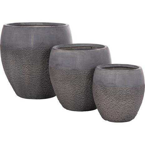 ΣΕΤ 3ΤΜΧ ΓΛΑΣΤΡΕΣ ΣΕΙΡΑ GARDENER HM4725 FIBERCLAY-ΣΕ ΣΚΟΥΡΟ CEMENT ΧΡΩΜΑ Φ55x54Υεκ