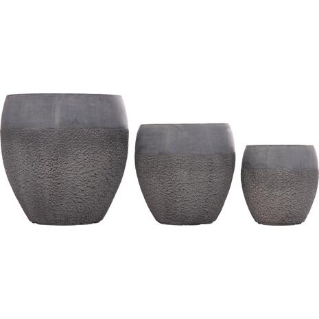ΣΕΤ 3ΤΜΧ ΓΛΑΣΤΡΕΣ ΣΕΙΡΑ GARDENER HM4725 FIBERCLAY-ΣΕ ΣΚΟΥΡΟ CEMENT ΧΡΩΜΑ Φ55x54Υεκ