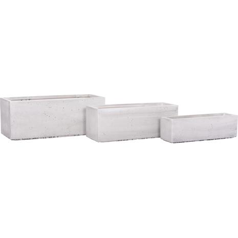 ΣΕΤ 3ΤΜΧ ΓΛΑΣΤΡΕΣ ΟΡΘΟΓΩΝΙΕΣ GARDENER HM4723 FIBERCLAY ΓΚΡΙ CEMENT 81x30x30Υεκ.