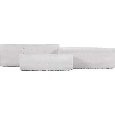 ΣΕΤ 3ΤΜΧ ΓΛΑΣΤΡΕΣ ΟΡΘΟΓΩΝΙΕΣ GARDENER HM4723 FIBERCLAY ΓΚΡΙ CEMENT 81x30x30Υεκ.