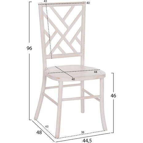 ΚΑΡΕΚΛΑ ΑΠΟ ΞΥΛΟ ΤΟΟΝ WHITE WASH 44.5x48x96Υεκ.HM9410.05