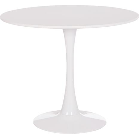 ΤΡΑΠΕΖΙ ΣΤΡΟΓΓΥΛΟ BROLIN HM18141.01 MDF TOP-ΒΑΣΗ ΜΕΤΑΛΛΙΚΗ--ΛΕΥΚΟ Φ90x73Υεκ