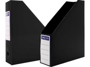Θήκη περιοδικών Metron κοφτή πλαστική 25x33x8cm Μαύρη (Μαύρο)