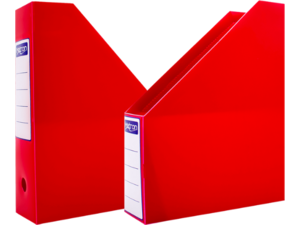 Θήκη περιοδικών Metron κοφτή πλαστική 25x33x8cm Κόκκινη (Κόκκινο)