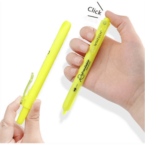 Μαρκαδόρος υπογράμμισης με κουμπί Writech Retractable Highlighter W-805N 1-4mm Neon Yellow (Yellow)