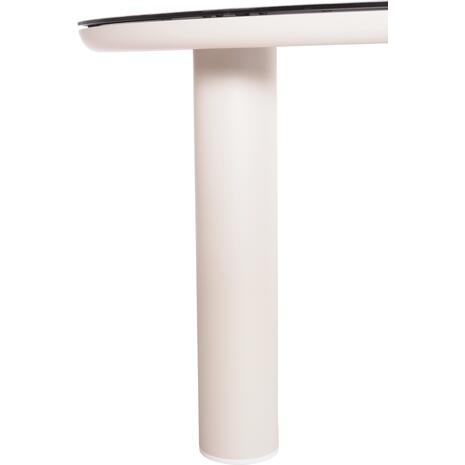 ΤΡΑΠΕΖΙ ΑΛΟΥΜΙΝΙΟΥ DOSUN HM6201.02 ΚΡΕΜ ΣΚΕΛΕΤΟΣ-3D PRINT ΓΥΑΛΙ-ΚΕΡΑΜΙΚΟ LOOK Φ120εκ
