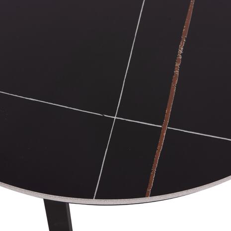 ΤΡΑΠΕΖΙ ΣΑΛΟΝΙΟΥ 2ΤΜΧ TALOS HM18140.02 ΚΕΡΑΜΙΚΟ TOP ΜΕ ΟΨΗ ΜΑΥΡΟΥ ΜΑΡΜΑΡΟΥ Φ70x45,5Υ