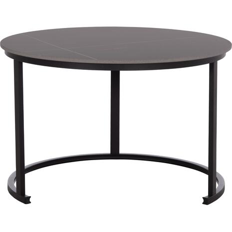 ΤΡΑΠΕΖΙ ΣΑΛΟΝΙΟΥ 2ΤΜΧ TALOS HM18140.02 ΚΕΡΑΜΙΚΟ TOP ΜΕ ΟΨΗ ΜΑΥΡΟΥ ΜΑΡΜΑΡΟΥ Φ70x45,5Υ