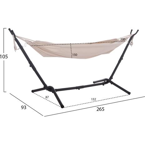 ΑΙΩΡΑ CRAVE HM6304.02 ΑΝΘΡΑΚΙ ΜΕΤΑΛΛΙΚΟΣ ΣΚΕΛΕΤΟΣ--ΜΠΕΖ ΥΦΑΣΜΑ 265x93x105Υεκ