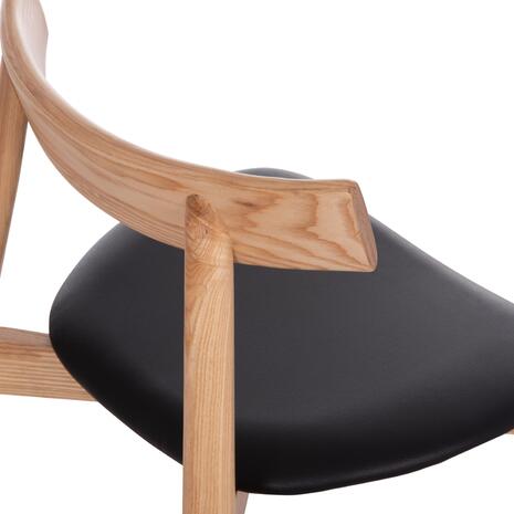 KΑΡΕΚΛΑ ΤΡΑΠΕΖΑΡΙΑΣ SEKAN HM18245.04 RUBBERWOOD-ΜΑΥΡΟ PU 60x54x72Υεκ (σετ 2 τεμαχίων)