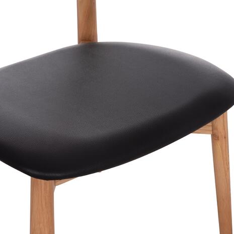 KΑΡΕΚΛΑ ΤΡΑΠΕΖΑΡΙΑΣ SEKAN HM18245.04 RUBBERWOOD-ΜΑΥΡΟ PU 60x54x72Υεκ (σετ 2 τεμαχίων)