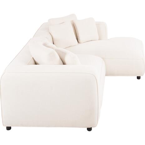ΚΑΝΑΠΕΣ ΓΩΝΙΑ (ΔΕΞΙΑ) 3-ΘΕΣΙΟΣ GRACE HM3280.02R ΛΕΥΚΟ ΥΦΑΣΜΑ 252x160x70-90Υεκ