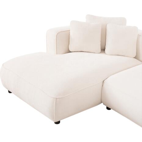 ΚΑΝΑΠΕΣ ΓΩΝΙΑ (ΑΡΙΣΤΕΡΗ) 3-ΘΕΣΙΟΣ GRACE HM3280.02L ΛΕΥΚΟ ΥΦΑΣΜΑ 252x160x70-90Υεκ