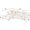 ΚΑΝΑΠΕΣ ΓΩΝΙΑ (ΑΡΙΣΤΕΡΗ) 3-ΘΕΣΙΟΣ GRACE HM3280.02L ΛΕΥΚΟ ΥΦΑΣΜΑ 252x160x70-90Υεκ