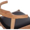 ΠΟΛΥΘΡΟΝΑ CERSEI HM9946.01 RUBBERWOOD ΣΕ LIGHT OAK & PU ΣΕ ΜΑΥΡΟ 57x53x72Υεκ (σετ 2 τεμαχίων)