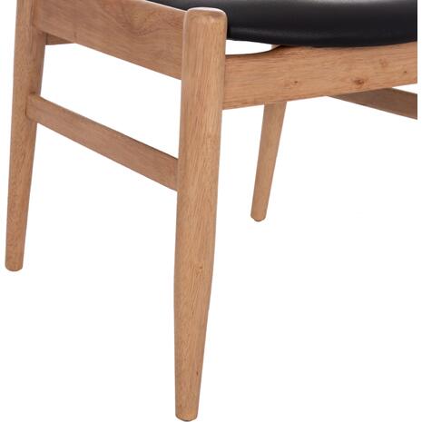 ΠΟΛΥΘΡΟΝΑ CERSEI HM9946.01 RUBBERWOOD ΣΕ LIGHT OAK & PU ΣΕ ΜΑΥΡΟ 57x53x72Υεκ (σετ 2 τεμαχίων)