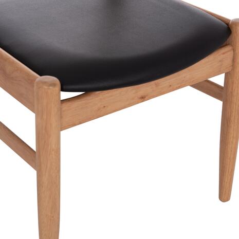 ΠΟΛΥΘΡΟΝΑ CERSEI HM9946.01 RUBBERWOOD ΣΕ LIGHT OAK & PU ΣΕ ΜΑΥΡΟ 57x53x72Υεκ (σετ 2 τεμαχίων)