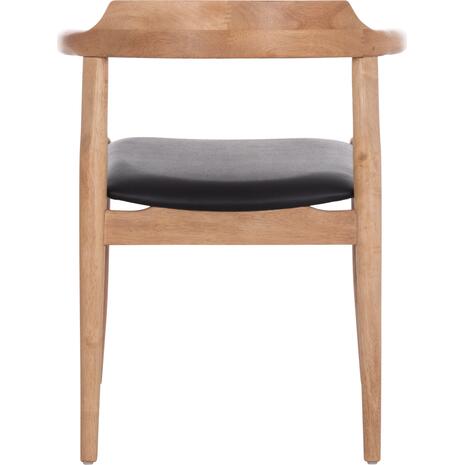 ΠΟΛΥΘΡΟΝΑ CERSEI HM9946.01 RUBBERWOOD ΣΕ LIGHT OAK & PU ΣΕ ΜΑΥΡΟ 57x53x72Υεκ (σετ 2 τεμαχίων)