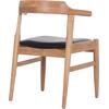 ΠΟΛΥΘΡΟΝΑ CERSEI HM9946.01 RUBBERWOOD ΣΕ LIGHT OAK & PU ΣΕ ΜΑΥΡΟ 57x53x72Υεκ (σετ 2 τεμαχίων)