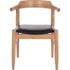 ΠΟΛΥΘΡΟΝΑ CERSEI HM9946.01 RUBBERWOOD ΣΕ LIGHT OAK & PU ΣΕ ΜΑΥΡΟ 57x53x72Υεκ (σετ 2 τεμαχίων)