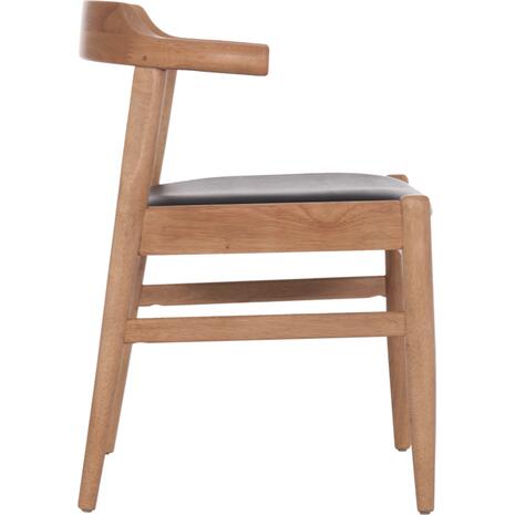 ΠΟΛΥΘΡΟΝΑ CERSEI HM9946.01 RUBBERWOOD ΣΕ LIGHT OAK & PU ΣΕ ΜΑΥΡΟ 57x53x72Υεκ (σετ 2 τεμαχίων)