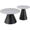 ΤΡΑΠΕΖΙΑ ΣΑΛΟΝΙΟΥ RIDGE HM18266.01 ΚΕΡΑΜΙΚΑ TOP ΜΕ ΟΨΗ ΛΕΥΚΟΥ ΜΑΡΜΑΡΟΥ Φ50εκ & Φ70εκ