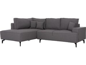 ΓΩΝΙΑΚΟΣ ΚΑΝΑΠΕΣ-ΚΡΕΒΑΤΙ ΜΕ ΑΠΟΘ.ΧΩΡΟ SAFFIRA HM3303.01L ΓΚΡΙ ΥΦΑΣΜΑ 270x195x100Υεκ.