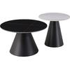 ΤΡΑΠΕΖΙΑ ΣΑΛΟΝΙΟΥ RIDGE HM18266.10 ΚΕΡΑΜΙΚΑ TOP ΜΕ ΟΨΗ ΜΑΥΡΟΥ-ΛΕΥΚΟΥ ΜΑΡΜΑΡΟΥ Φ50εκ & Φ70εκ