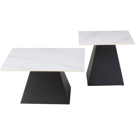 ΤΡΑΠΕΖΙΑ ΣΑΛΟΝΙΟΥ QUBER HM18260.01 ΚΕΡΑΜΙΚΑ TOP ΟΨΗ ΛΕΥΚΟ ΜΑΡΜΑΡΟ-ΤΕΤΡΑΓΩΝΑ