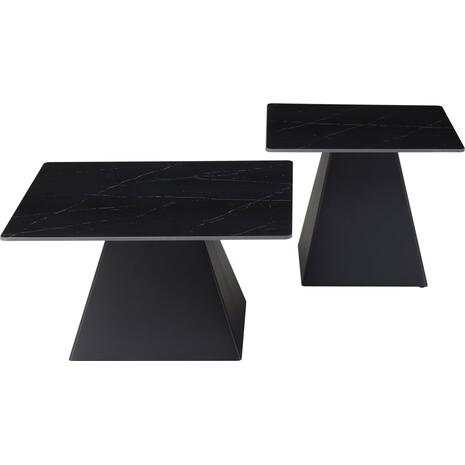 ΤΡΑΠΕΖΙΑ ΣΑΛΟΝΙΟΥ QUBER HM18260.02 ΚΕΡΑΜΙΚΑ TOP ΟΨΗ ΜΑΥΡΟ ΜΑΡΜΑΡΟ-ΤΕΤΡΑΓΩΝΑ