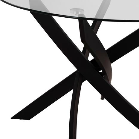 ΣΕΤ ΤΡΑΠΕΖΑΡΙΑΣ 5ΤΜΧ LADY HM21199.01 ΓΥΑΛΙ--ΜΕΤΑΛΛΟ ΣΕ ΜΑΥΡΟ & ΒΕΛΟΥΔΟ ΓΚΡΙ