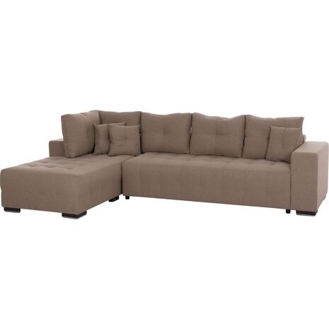 ΓΩΝΙΑΚΟΣ ΚΑΝΑΠΕΣ-ΚΡΕΒΑΤΙ ΜΕ ΑΠΟΘ.ΧΩΡΟ TRENDSTON HM3302.03L ΜΠΕΖ ΥΦΑΣΜΑ 298x177x95Υεκ