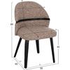 ΚΑΡΕΚΛΑ ΤΡΑΠΕΖΑΡΙΑΣ DEKKER HM18249.03 PLYWOOD ΜΑΥΡΟ--ΥΦΑΣΜΑ ΚΑΦΕ 50x60x80Υεκ. (σετ 2 τεμαχίων)