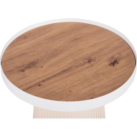 ΤΡΑΠΕΖΑΚΙ ΒΟΗΘΗΤΙΚΟ DENTON HM18023.02 MDF TOP ΦΥΣΙΚΟ ΞΥΛΟΥ-ΒΑΣΗ ΛΕΥΚΗ Φ45x51,5Υεκ.