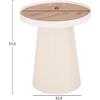 ΤΡΑΠΕΖΑΚΙ ΒΟΗΘΗΤΙΚΟ DENTON HM18023.02 MDF TOP ΦΥΣΙΚΟ ΞΥΛΟΥ-ΒΑΣΗ ΛΕΥΚΗ Φ45x51,5Υεκ.