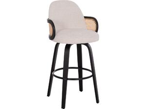 ΣΚΑΜΠΟ ΜΠΑΡ ΠΕΡΙΣΤΡΕΦΟΜΕΝΟ BECKER HM18251.02 PLYWOOD ΜΑΥΡΟ--ΕΚΡΟΥ ΥΦΑΣΜΑ 50x52x100Υ (σετ 2 τεμαχίων)