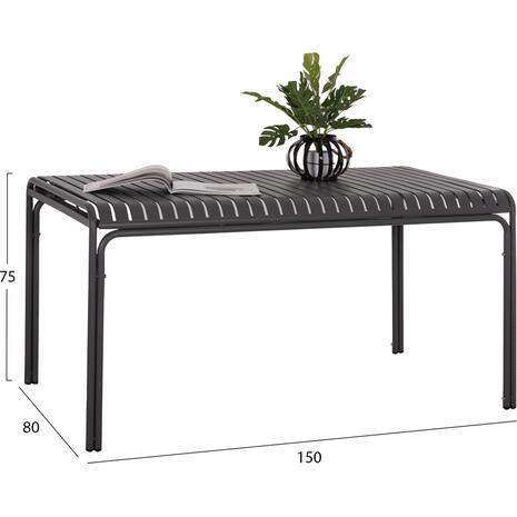 ΤΡΑΠΕΖΙ ΑΛΟΥΜΙΝΙΟΥ RACHEL HM6339.01 ΓΚΡΙ 150x80x75Υεκ.
