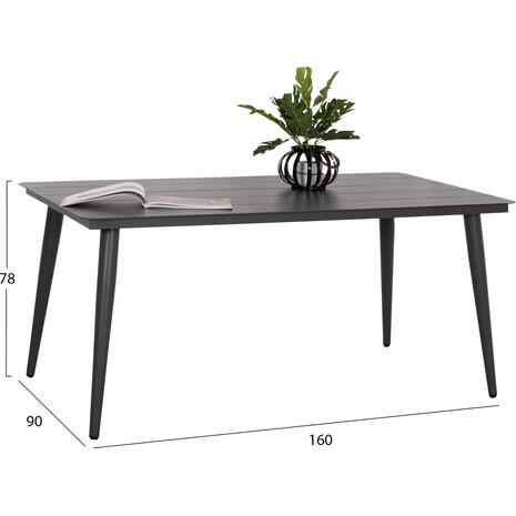 ΤΡΑΠΕΖΙ ΑΛΟΥΜΙΝΙΟΥ ΟΡΘΟΓΩΝΙΟ HIGER HM6291.01 ΓΚΡΙ 160x90x78Υεκ.