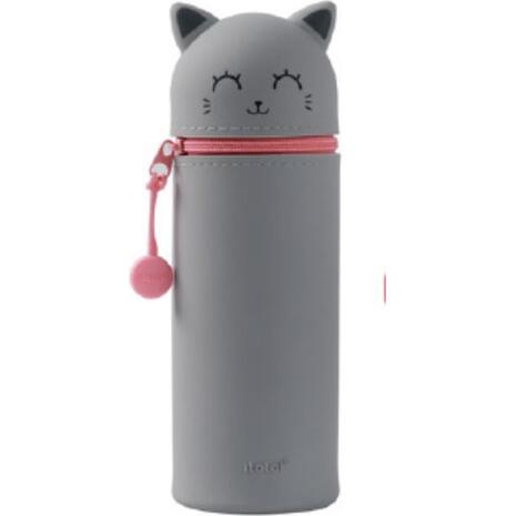 Κασετίνα σιλικόνης Cute Animals  i-Total XL2484 Grey Cat