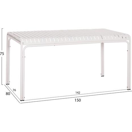 ΤΡΑΠΕΖΙ ΑΛΟΥΜΙΝΙΟΥ RACHEL HM6339.02 ΛΕΥΚΟ 150x80x75Υεκ.