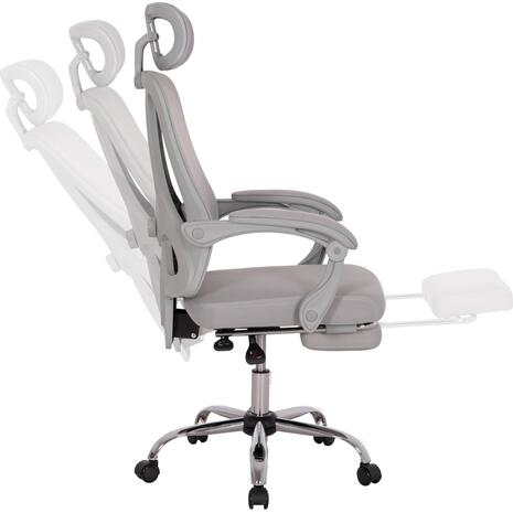ΚΑΡΕΚΛΑ ΓΡΑΦΕΙΟΥ BARNET HM18258.02 ΓΚΡΙ MESH-ΓΚΡΙ ΣΚΕΛΕΤΟΣ NYLON 61x62x123Υ