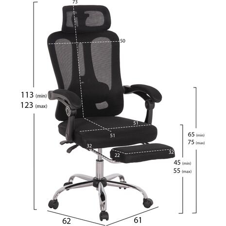 ΚΑΡΕΚΛΑ ΓΡΑΦΕΙΟΥ BARNET HM18258.01 ΜΑΥΡΟ MESH-ΜΑΥΡΟΣ ΣΚΕΛΕΤΟΣ NYLON 61x62x123Υ