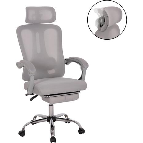 ΚΑΡΕΚΛΑ ΓΡΑΦΕΙΟΥ BARNET HM18258.02 ΓΚΡΙ MESH-ΓΚΡΙ ΣΚΕΛΕΤΟΣ NYLON 61x62x123Υ