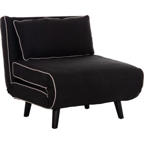 ΠΟΛΥΘΡΟΝΑ ΚΡΕΒΑΤΙ BRAXTON HM8425.03 ΜΑΥΡΟ ΥΦΑΣΜΑ 78x88x78Υεκ.